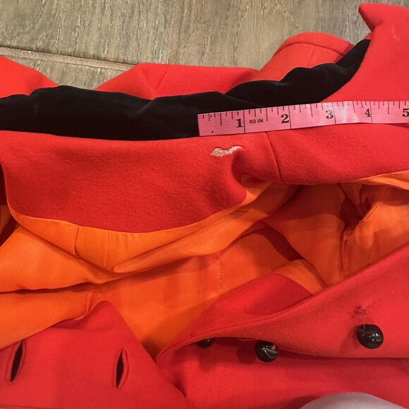 Vintage David Hayes Red Wool Dress Overcoat Buttons Lined Size 10 Made In USA - Picture 6 of 11